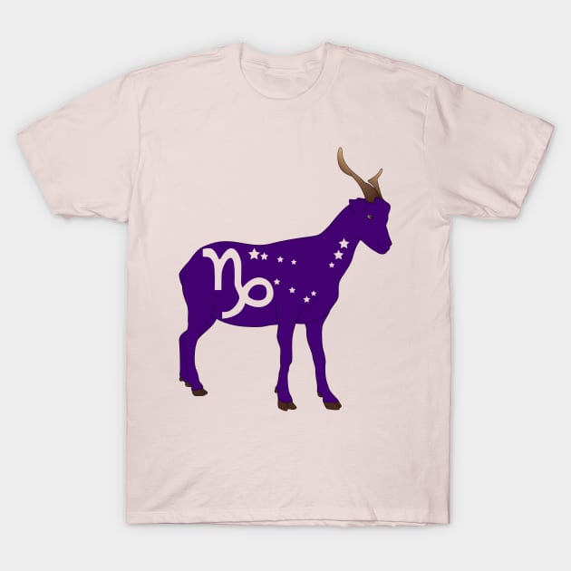 Capricorn 1 (Royal Purple) T-Shirt by ziafrazier